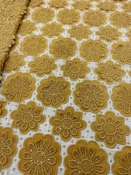 Нигерийские кружевные ткани 2023 Высококачественная вышивка Африканская кружевная ткань Французский гипюровый шнур кружевная ткань для пошива свадебной вечеринки