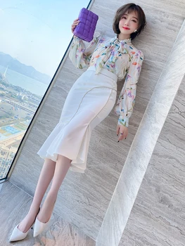 Женское платье с завышенной талией и ягодицами, романтическая юбка средней длины с золотистой каймой в виде рыбьего хвоста, новинка весны 2021 года