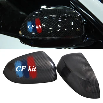 Замена крышки зеркала заднего вида CF Kit из настоящего углеродного волокна для BMW X5 F15 F16 Крышки боковых зеркал заднего вида для стайлинга автомобилей