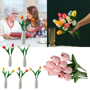 Мини-имитация цветка из искусственной кожи, украшение для дома, Цветочный букет, Искусственные розы.