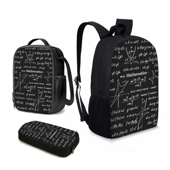 YIKELUO С формулой для продвинутой математики, 3 шт., подарок ученику в школу, любителям математики, Рюкзак для учебников, сумка для ланча