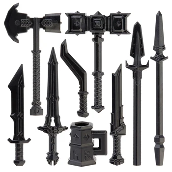 Koruit Dwarf Средневековое оружие для 4 см мини-кукол, меч, копье, Топор, строительные блоки MOC, Кирпичи, Игрушки для детей