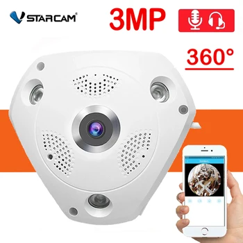 Vstarcam C61S Wifi IP Панорамная Камера 3MP 360 Градусов Camara IP Fisheye 1536P 3D Видео IP Cam Беспроводная Камера Видеонаблюдения