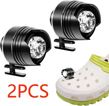 2 ШТ. Фары Croc Lights для обуви, 3 режима освещения, водонепроницаемость IPX5, светящиеся в темноте брелоки для обуви, свечение длится 72 часа.