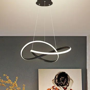 Скандинавский минималистичный дизайн, Современная люстра, светодиодное подвесное освещение для спальни, столовой, Простая атмосфера, Геометрические учебные лампы