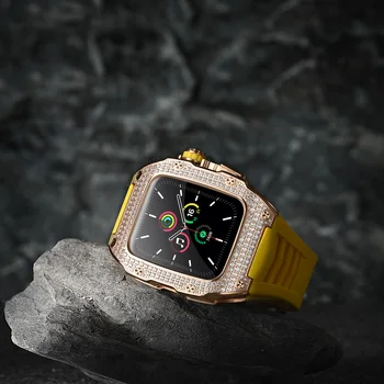 Комплект защитных модификаций с бриллиантами Iwatch Series 6 8 7, ремешок Apple Watch 45 мм 44 мм с чехлом