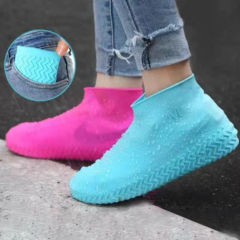 Многоразовый латексный непромокаемый чехол для непромокаемой обуви, Силиконовые протекторы для обуви унисекс, водонепроницаемые нескользящие бахилы, Уличные непромокаемые ботинки