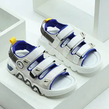 Сандалии для мальчиков 2023, летняя детская модная пляжная обувь с мягкой подошвой