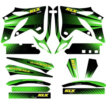 Бесплатные Пользовательские Номера Название KLX-250 Графические Наклейки Наклейки для Kawasaki KLX250 2004 2005 2006 2007 для Kawasaki 250 KLX D-TRACKER
