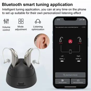 Высококачественный аудиоусилитель слухового аппарата Bluetooth, для глухих и с потерей слуха, приложение можно протестировать, слуховой аппарат с шумоподавлением