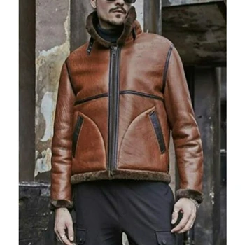 Пальто из искусственной кожи Lugentolo, мужская зимняя свободная куртка-бомбер, Большой размер, Боковой карман с разрезом, Мужская одежда