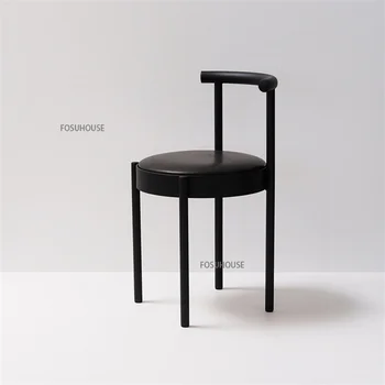 Современные обеденные стулья из кованого железа для гостиной Мебельный стул Для дома Простой креативный дизайн Спинка шезлонга Обеденный стул
