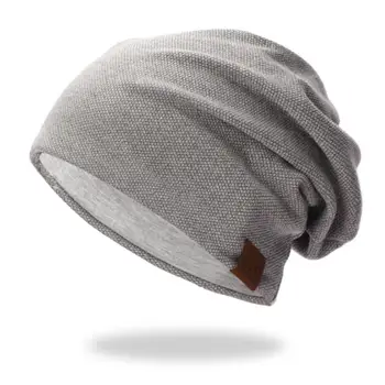 Легкие шапочки, повседневная термоэластичная вязаная хлопчатобумажная теплая шапка, осенне-весенний спортивный головной убор