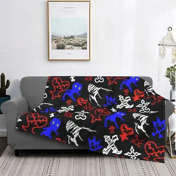 Одеяла Kingdom Hearts с рисунком, Фланелевое забавное теплое одеяло для постельного белья, Весна / осень