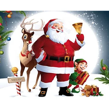 Рождественский Набор для вышивания крестиком Санта-Клауса, Набор для Рукоделия, Хлопчатобумажные нити с принтом, Рождественский Подарок для домашнего декора, Новый дизайн