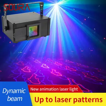 Анимация SOURA 4D Лазерный луч Светодиодный фонарик с голосовым управлением Сценическая лампа с дистанционным управлением для бара KTV