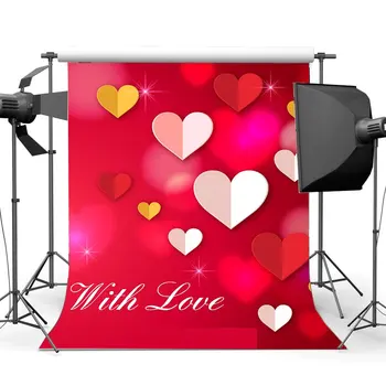 Фон на День Святого Валентина Сладкие Сердечки Боке Блестящие Блестки с любовью Романтический Фон для фотографии