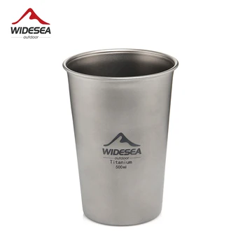 Widesea 300/500 МЛ Титановая Пивная чашка, Кофейная кружка, Сверхлегкая вечеринка на открытом воздухе, Кемпинг, Пикник, Портативная плита, Походный рюкзак, Посуда