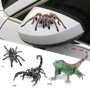 3D Наклейка на автомобиль с пауком, ящерицей, Скорпионом, Водонепроницаемая, высокой липкости, 3D Наклейка на окно автомобиля, зеркало с животным рисунком, наклейка на бампер, декор