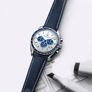 Роскошные кварцевые часы PAGANI DESIGN Moon для мужчин, автоматический хронограф с датой, Сапфировое стекло, 2023 Новые 100-метровые водонепроницаемые наручные часы