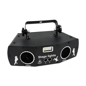 Светодиодный лазер 5 глаз 3в1 стробоскопические лампы DMX512 DJ музыка интерактивная анимация шаблон проектор свет клубная вечеринка свадьба KTV