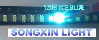 100ШТ 3216 1206 Ice Blue 0,01 Вт суперяркая светодиодная индикация SMD smd 1206 led clear blue 1206 диоды