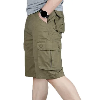 Шорты-карго Мужские летние модные армейские военные тактические шорты Homme, повседневные мужские мешковатые брюки с несколькими карманами, большие размеры 42 44 46