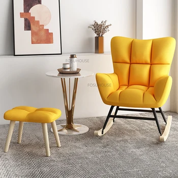 Скандинавские шезлонги из искусственной кожи для домашней мебели, кресло-качалка для гостиной, легкое роскошное индивидуальное кресло для отдыха на балконе