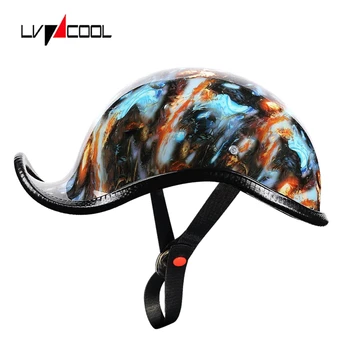 Бейсбольная кепка LVCOOL, шлем, мотоциклетные ретро-шлемы, Летний скутер с открытым лицом для Cruiser Chopper, Женский, мужской, C Type-M