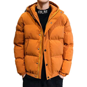 Новое зимнее утепленное пальто, мужская куртка, модные пальто с хлопковой подкладкой, уличные толстые теплые куртки, верхняя одежда с капюшоном, мужская одежда