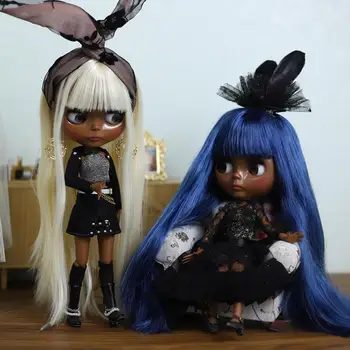 Кукла ICY DBS Blyth супер темная кожа, черная кожа, прямые волосы, афро-прическа обнаженная кукла и набор кукол 30 см совместное тело подарок для мальчика девочки