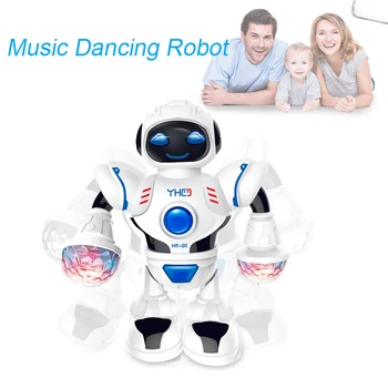 Подарок на День Святого Валентина Светодиодная светомузыка, Электрический Танцующий робот, новинка, освещение, Космический ходячий робот, детская игрушка, сценическое освещение, челнок