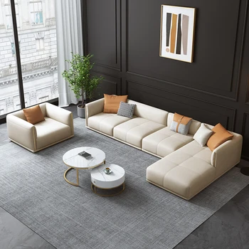 Тихий кремовый легкий роскошный тканевый диван wind с комбинированной технологией для домашней гостиной тканевый диван