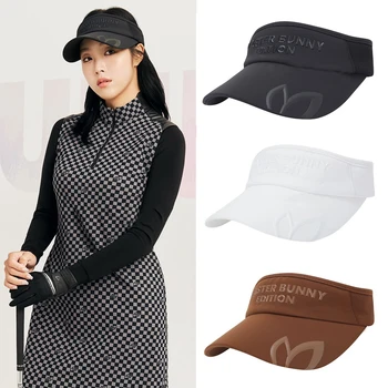 2023 Новая шляпа для гольфа с кроликом, пустой цилиндр, Корейская версия шляпы от солнца без цилиндра, Черно-белый глянец