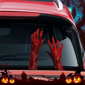 Ужасная 3D-наклейка с когтями на Хэллоуин, автомобильные наклейки из ПВХ, съемные наклейки и деколи для окон кузова, стеклянных украшений на стенах дома.