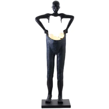 Скульптура Гуманоидные Подтягивающие штаны Большие Абстрактные Скульптурные украшения из смолы Пейзаж Декоративные поделки Торшер