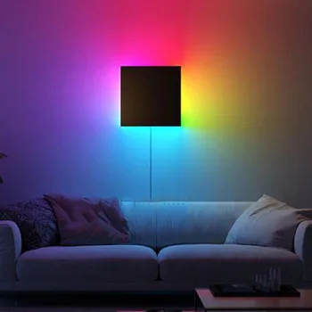Минималистичный настенный светильник RGB с дистанционным управлением, сенсорный ночник, Игровая панель, Прикроватное украшение для гостиной, спальни