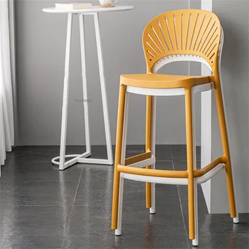 Скандинавская мебель Пластиковый каркас барного стула для бара Индивидуальность Креативный Штабелируемый барный стул Домашний Минималистичный Высокий табурет для отдыха