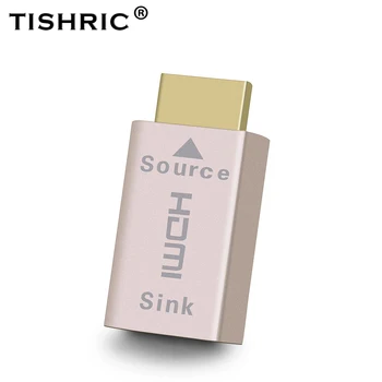 TISHRIC HDMI-совместимый Фиктивный штекер, Эмулятор монитора, совместимый с HDMI, Адаптер виртуального дисплея DDC EDID для майнинга биткоинов