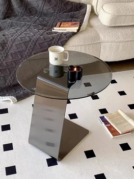 Журнальный столик в скандинавском стиле, Роскошный Стеклянный столик в гостиной, Прикроватные тумбочки, прикроватные столики, современная мебель для угловых столов