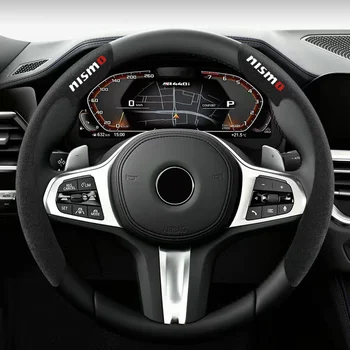 Чехол на руль автомобиля из черной замши для nissan NISMO GTR GT-R R36 R35 Аксессуары для чехла на руль автомобиля премиум-класса