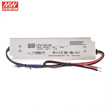 Светодиодный драйвер LPV-100-48 MEAN WELL от 110/220 В переменного тока до 48 В постоянного тока 2.1A 100 Вт водонепроницаемый светодиодный Импульсный Источник питания постоянного напряжения IP67