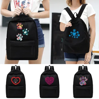 Новая версия рюкзака с принтом Footprints Для учениц средней школы, школьный рюкзак, повседневный рюкзак, дорожная сумка, молодежный рюкзак Унисекс