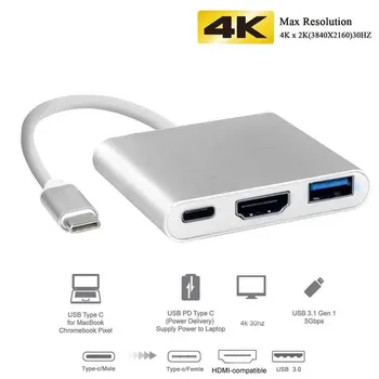 Тип C HDMI-Совместимый USB-Концентратор 4K USB Type C-HDMI Адаптер Для Samsung Macbook Huawei LG TV PC HDMII-Совместимый Адаптер