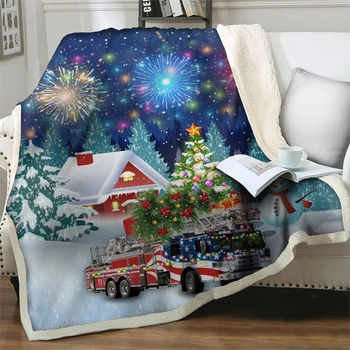 Новогоднее одеяло из флиса и плюша, Веселого Рождества, Сказочный Цветок, 3D Мягкие Теплые Пледы для автомобильного дивана, домашнего дивана, одеяла для постельного белья
