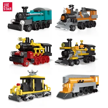 MEOA Наборы игрушек для сборки поездов для мальчиков 6В1 Классические строительные блоки локомотива MOC Bricks Строительные игрушки для детей Рождественские подарки