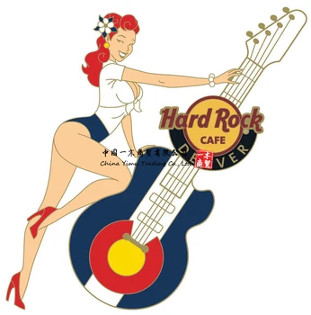 Hard Rock Cafe Denver 2020 Сексуальная девушка с пин-апом для гитары, новый значок на карточке - Le 300