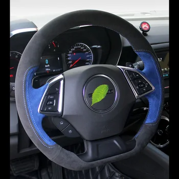 Чехол на руль из натуральной алькантары ручной работы для Chevrolet Equinox Cavalier Camaro Malibu, замшевый чехол, автомобильные аксессуары