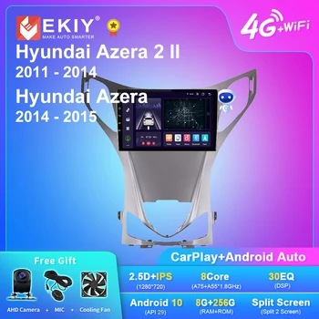 EKIY X7 Android автомагнитола для Hyundai Azera 2 II 2011-2014 Для Hyundai Azera 2014-2015 GPS Navi 1280*720 IPS DSP Carplay DVD