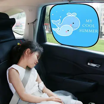 Новый солнцезащитный козырек на боковое стекло автомобиля с мультяшным рисунком, солнцезащитные козырьки для авто, складной автомобильный чехол для ребенка, детский автомобильный стайлинг V3W9
